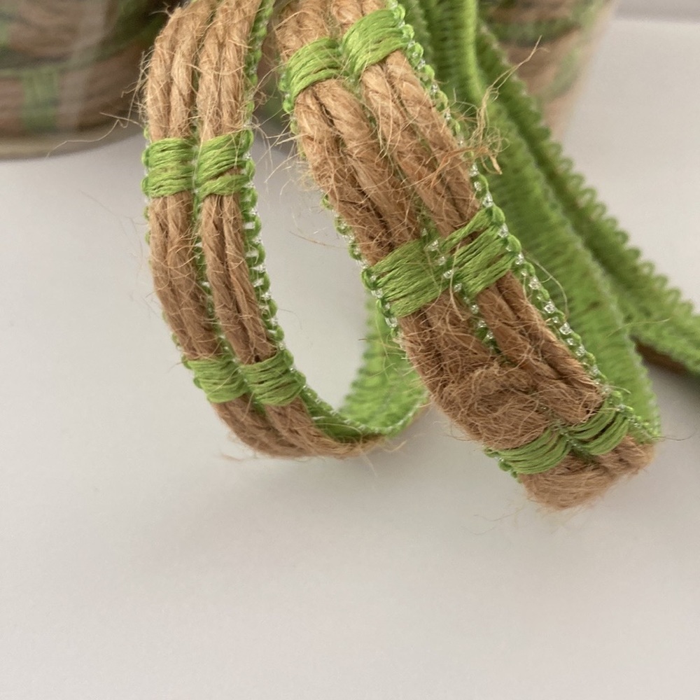 10 Rolls Offray Floral Ribbon Spring Green Jute Brown 1/2 inch